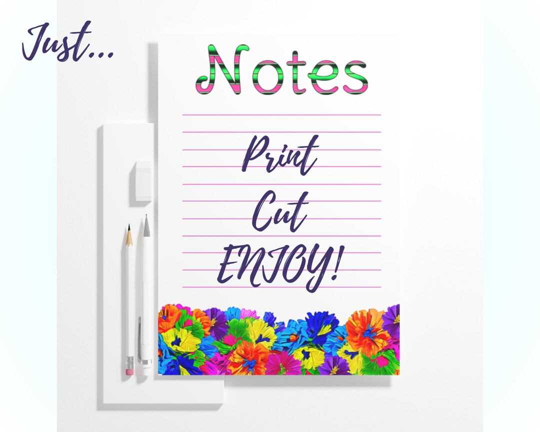 5x7 Note Sheet.pdf Paper Flowers Digital Print Stationery Sheets , Printable Digital 5x7 ...