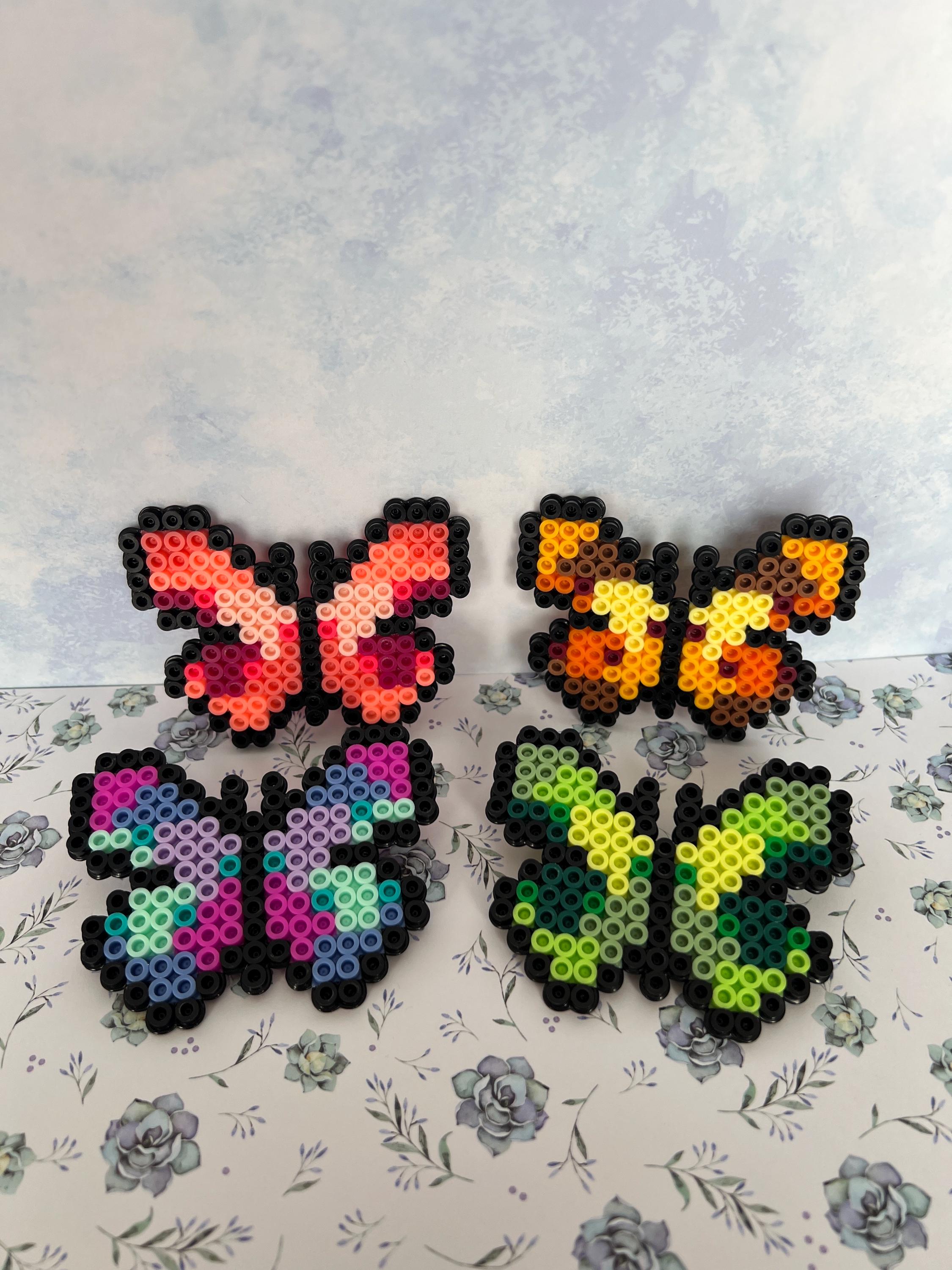 Colorful Butterflies Original Perler Bead Craft Magnet