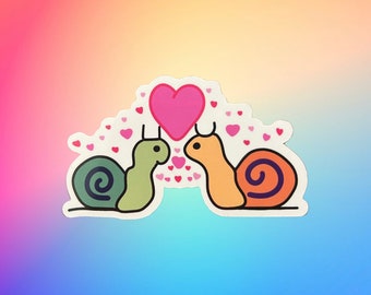 Snails In Love Sticker - Cute Original Art - Simple Design