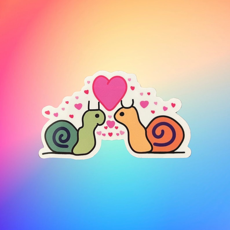 Snails in Love Sticker - Cute Original Art - Simple Design - Etsy