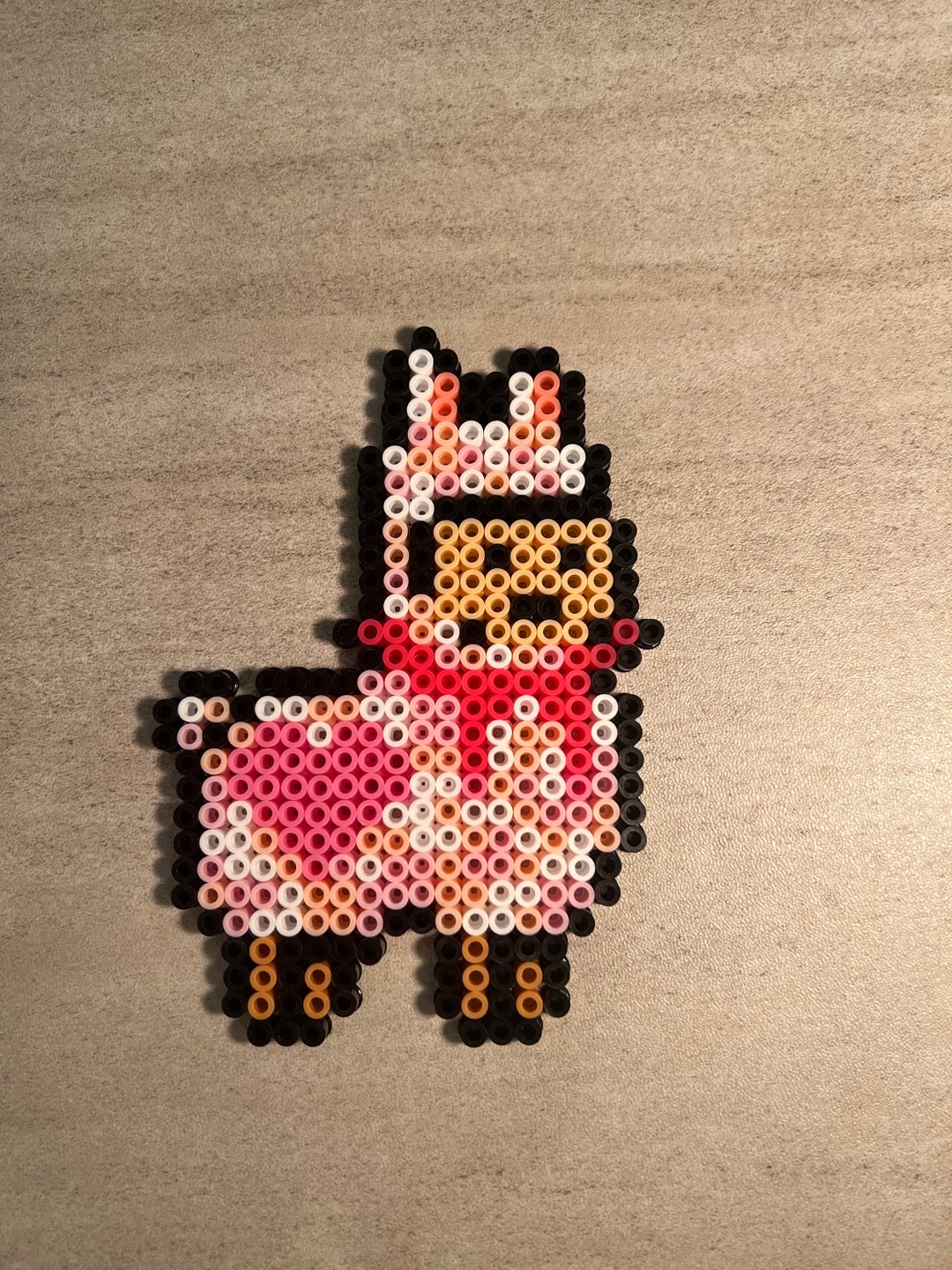 Valentines Day Cute Llama in a Scarf Fusebead Ornament Handcrafted Perler Original Etsy