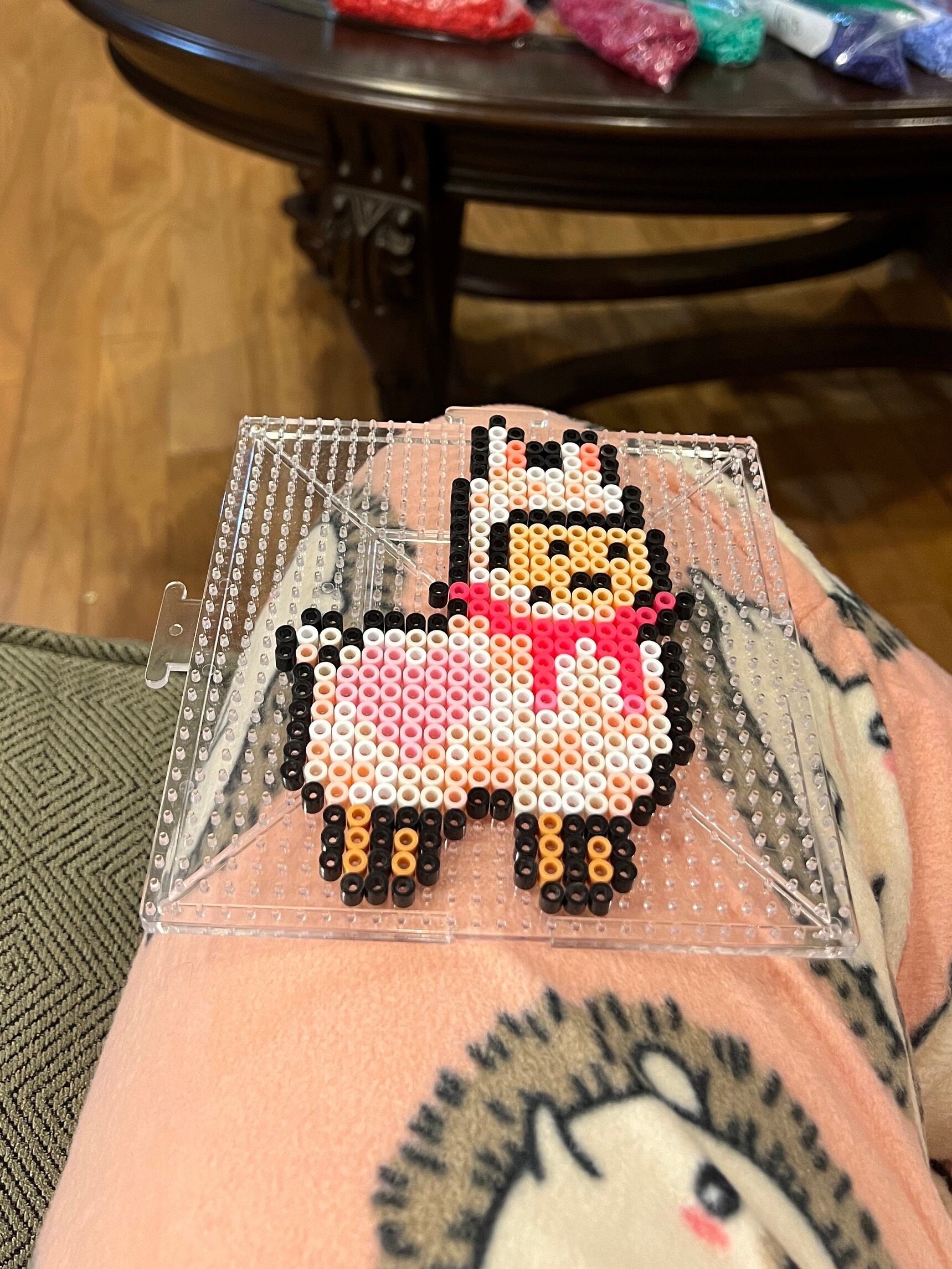 Valentines Day Cute Llama in a Scarf Original Fusebead Craft Coaster Cute Perler Gift