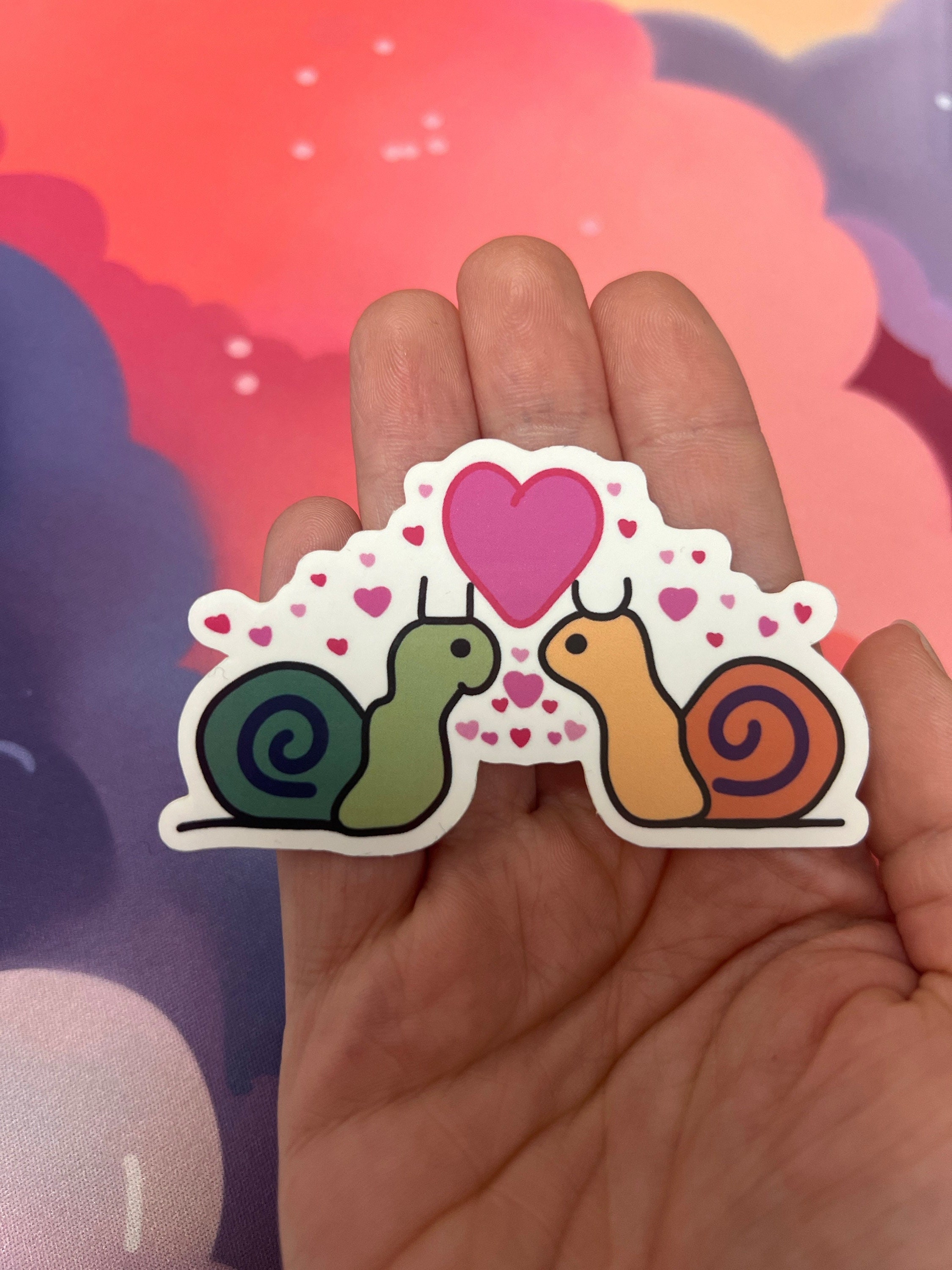 Snails in Love Sticker - Cute Original Art - Simple Design - Etsy