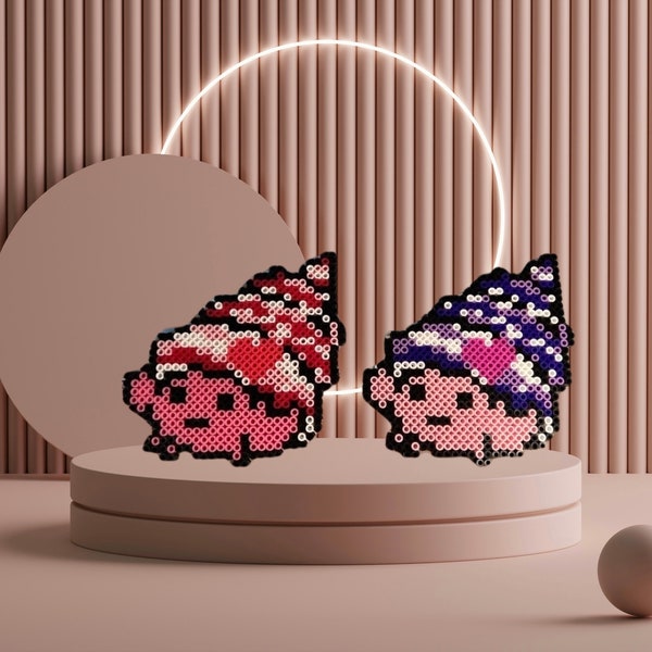 Hermit Crab In Love - Original Fuse-Bead Craft - Magnet | Coaster - Cute Perler Gift