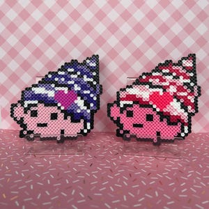 Hermit Crab In Love - Original Perler Bead Craft - Magnet | Coaster - Cute Gift