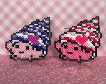 Hermit Crab In Love - Original Perler Bead Craft - Magnet | Coaster - Cute Gift