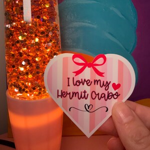I Love My Hermit Crabs - Laminated Glossy Sticker - Matte Sticker - Water Resistant Vinyl - Hermit Crab Laptop Decal - Bottle Sticker