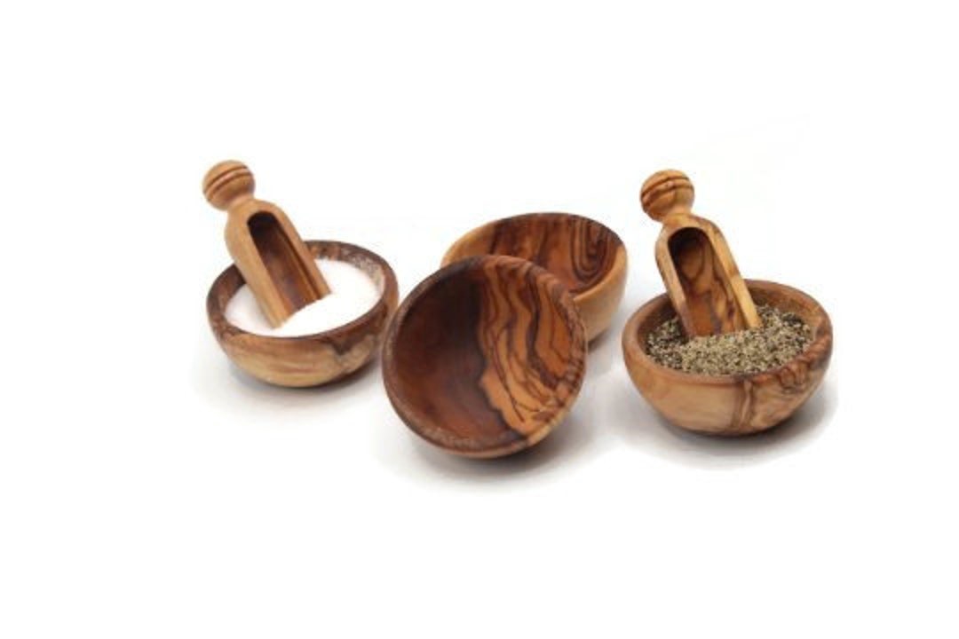 Handmade Set of 4 Mini Olive Wood Bowls Wooden Pinch Bowls Etsy