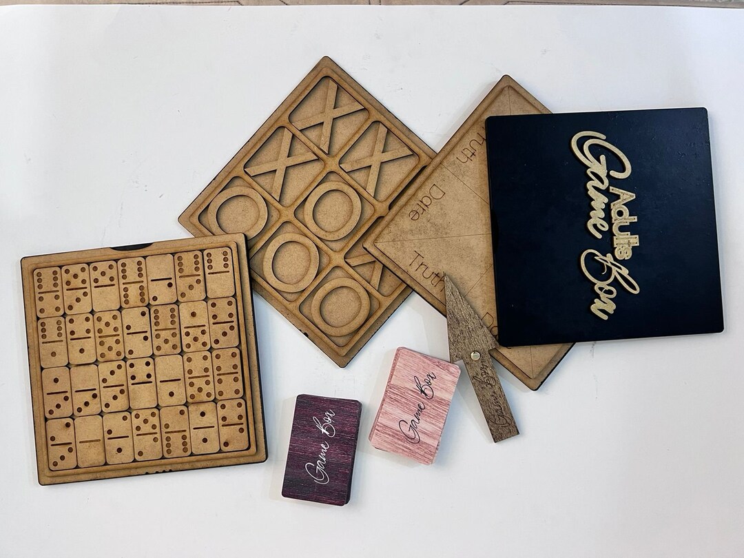 WOODEN GAME BOX | Tic Tac Toe Board Game | Dominoes Wooden Board Games ...