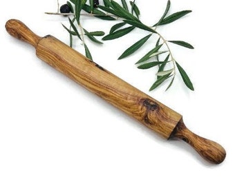 Olive wood rolling pin (16" or17" or 15"), Baking tool, Dough roller, Kitchen utensil, Baking roller, Gift idea, Pizza roller,  Wedding gift