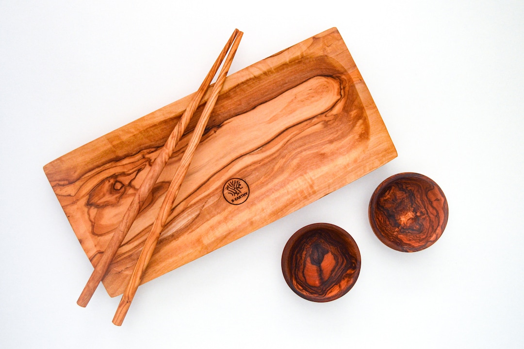 Sushi Plate Set Japanese Dinner Set Sushi Serving Set Wooden Chopstick