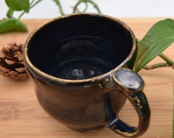 Dark Blue Teacup | ceramic dish | handmade pottery | organic stoneware | TM11