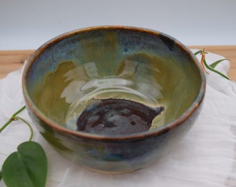 Asymmetrical Multicolored Bowl | ceramic dish | handmade pottery | organic earthenware | B55