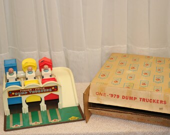 Vintage Fisher Price 979 Dump Truckers Circa 1965 100 Complete W box Etsy