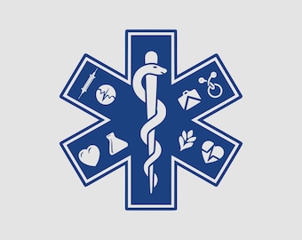 Ems Svg, Star of Life Svg, Paramedic, Nurse Svg, Emergency Tech Png , Emergency Medical Services Sign ,  Cut file for Cricut, Doctor Svg