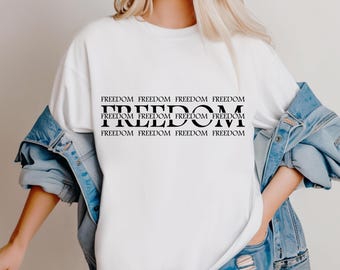 Freedom SVG PNG - Black | Freedom T-shirt Design | Minimalist Text Design| Inspirational Quote | Sublimation & Cricut Cutting File