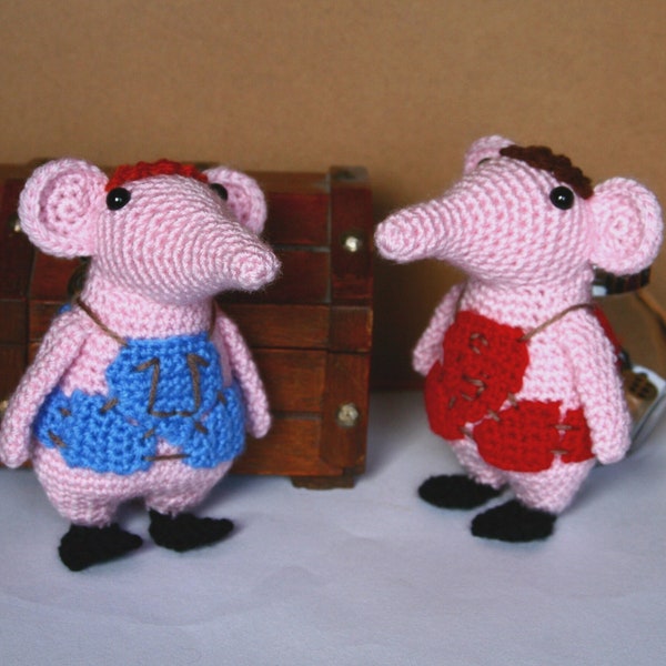 Clangers Crochet Pattern | PDF Amigurumi Pattern, inspired by the clangers tv series, pink elephant mouse crochet clangers pattern, digital