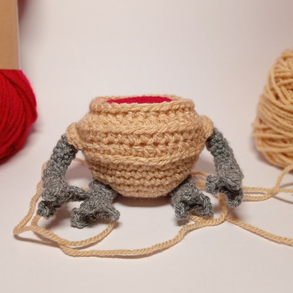 Pot Boy Crochet Pattern | PDF Amigurumi Pattern, inspired by soulslike warrior jar, unofficial game plush for gamer geeks and amigurumi fans