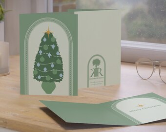 Christmas Cards & Envelopes | Chinoiserie Christmas Tree Design With Message Inside
