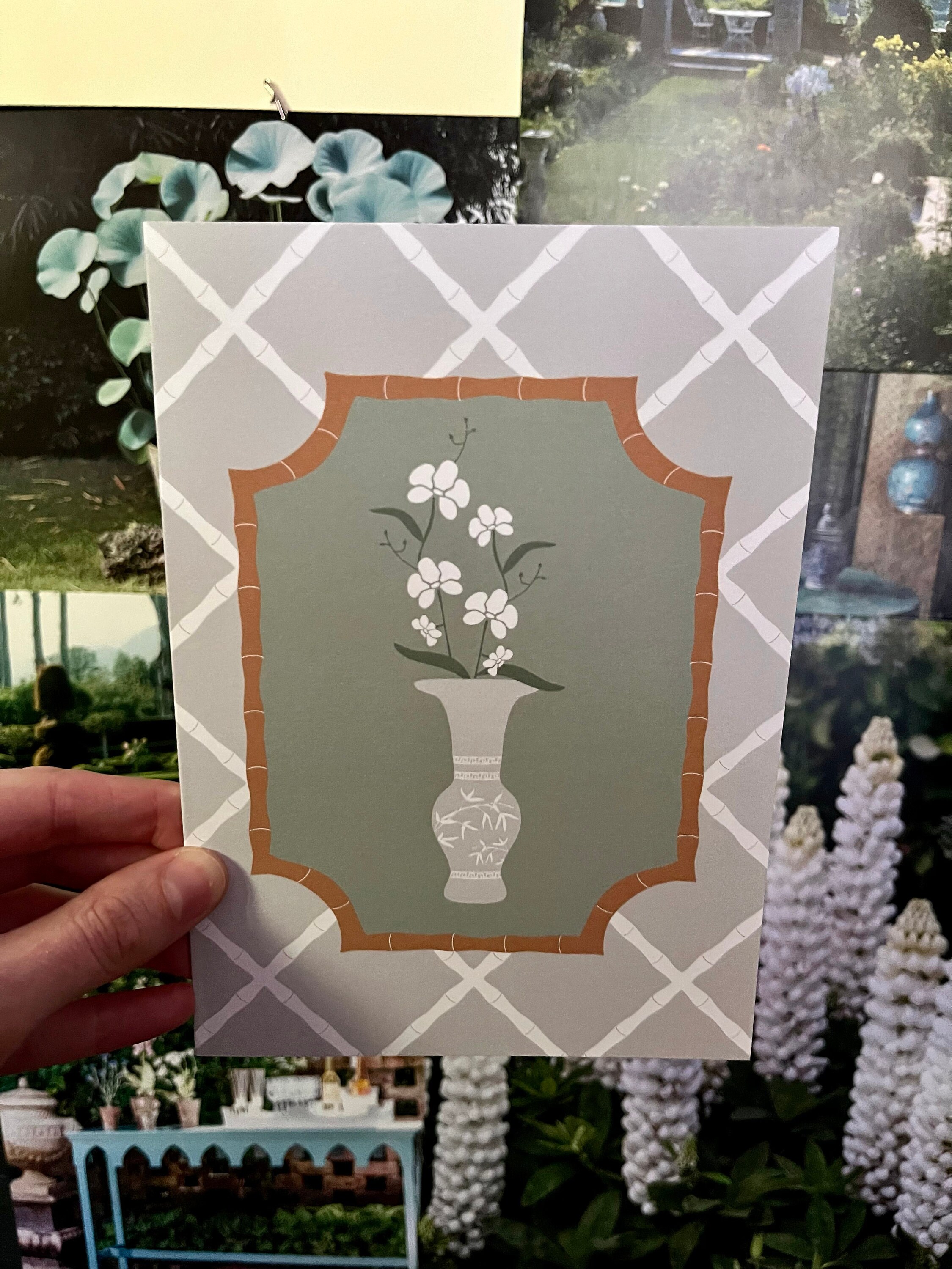 Set of 8 Folded Cards Chinoiserie Floral Series With Lily of the Valley ...