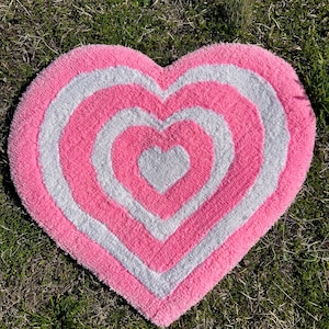 Handmade Tufted Colorful Heart Rug, Tufted Rug, Rug Home Décor