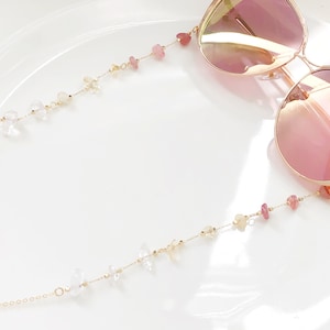 2 Pcs Designs Catena per Occhiali da Donna in Argento e Oro Rosa, Catena di Occhiali Catenelle per Occhiali Donna Catenina, Cordino Antiscivolo, Catena Occhiali da Sole