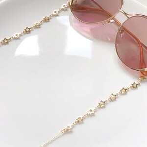 Dainty hollow out star glasses chain, Delicate sunglasses chain, Travel essential, gift for mother, Valentines Gift for her, Lanyard