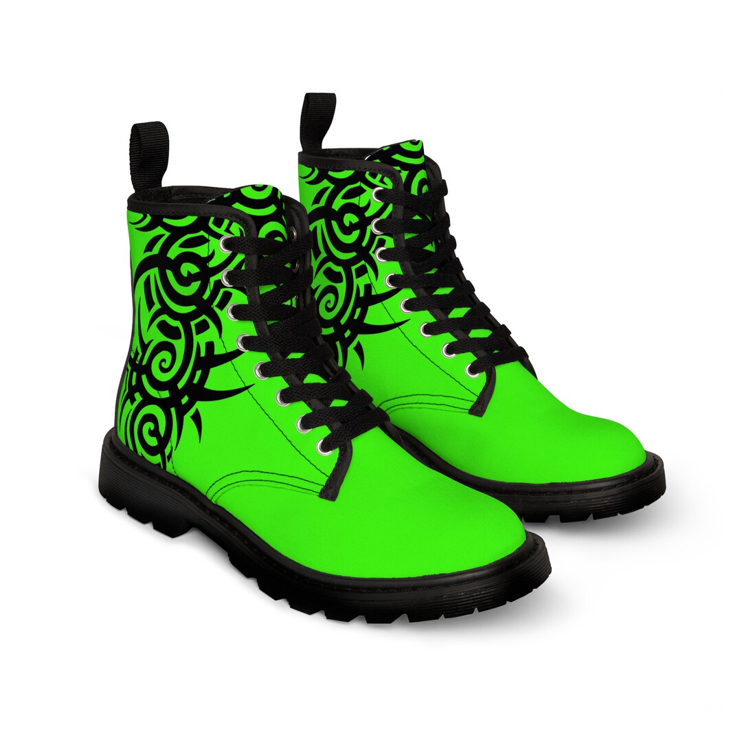 Neon Green Boots Neon Boots Lime Green Boots Cyberpunk Boots Etsy