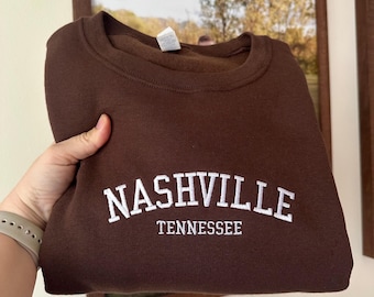 Custom Nashville Tennessee embroidered crewneck sweatshirt