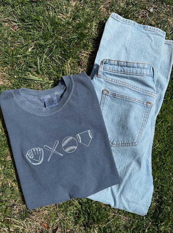 Embroidered Baseball T-Shirt: Custom Comfort Colors Baseball Mom Tee