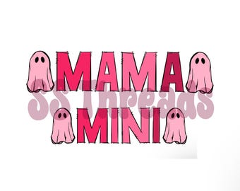Conjunto de mamá fantasma rosa y mini (archivos PNG)
