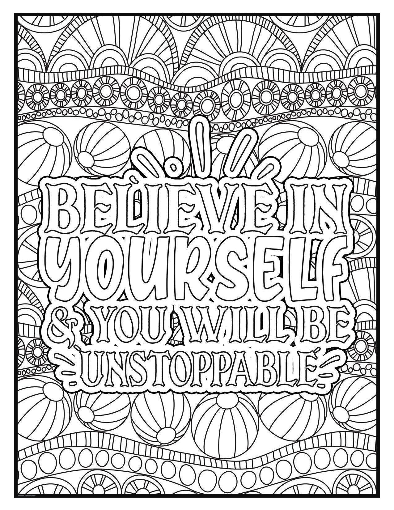 Coloring Pages inspirational Quotes 50 Pages Etsy