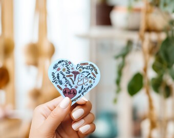 Nurse Word Art Sticker//Vinyl Sticker//Waterproof sticker//