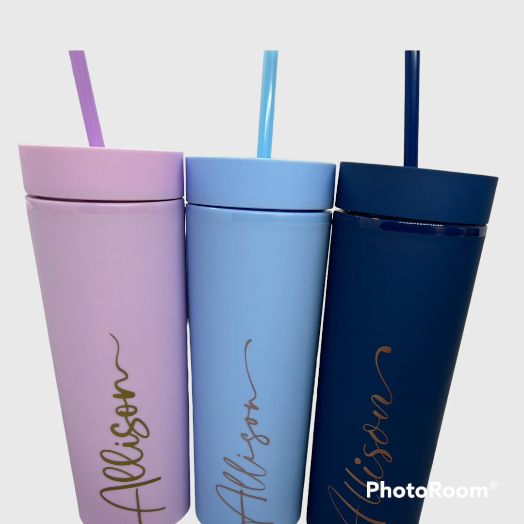 Personalized Tumbler With Straw 160z Custom Matte Tumbler Etsy