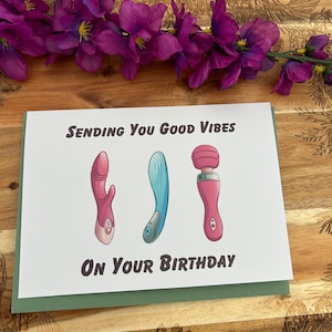 Carte de voeux d'anniversaire en vous souhaitant de bonnes vibrations//Carte drôle//Anniversaire drôle
