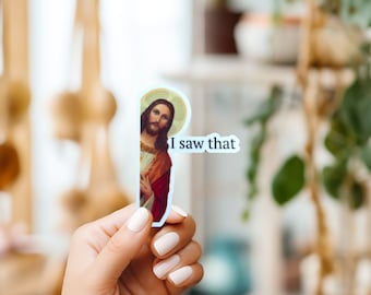 Peeking Jesus Sticker//Vinyl Sticker//Waterproof sticker