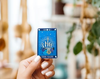 The Sass //Skeleton Tarot Card Sticker//Vinyl Sticker//