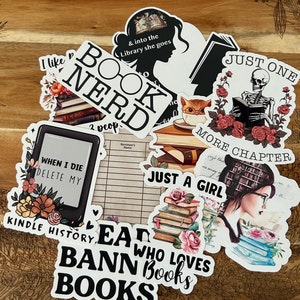Pacchetto di adesivi bookish, adesivo kindle, lettura, e-reader