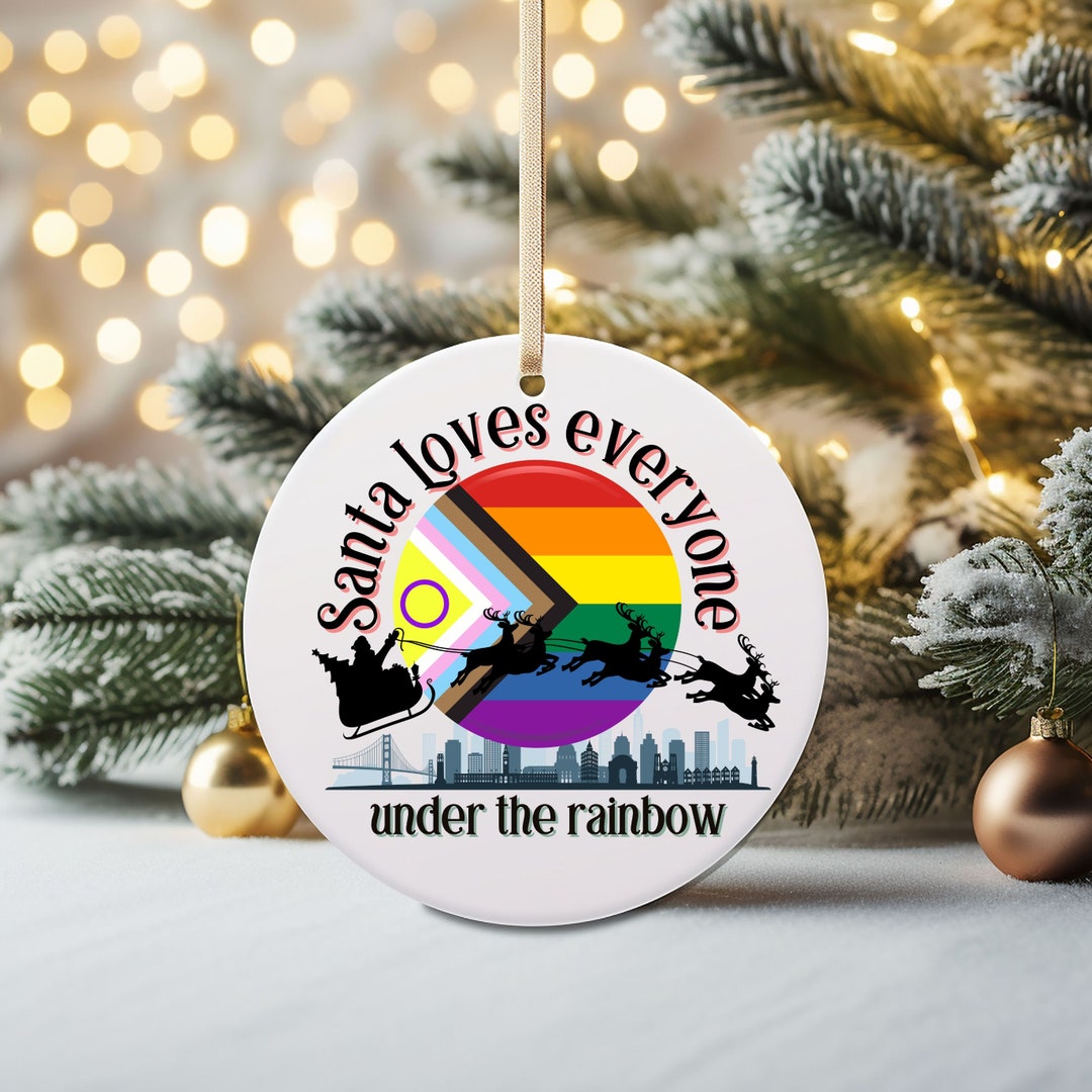 LGBTQ Ornament, Gay Pride Christmas Ornament, Lgbt Christmas Gift, Protect Trans Kids Holiday