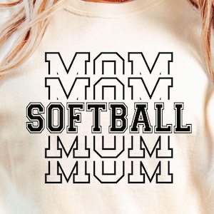 Softball Mom SVG PNG, Softball Svg, Softball Mom Varsity Svg, Stacked, Softball Mom Shirt Svg, Softball Shirt Svg, Sports Mom, Game Day Svg