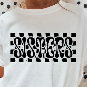 Retro Karierte Schwestern SVG-PNG, Schwester SVG, Schwester Shirt Mama, Schwester Shirt Mama, Mama Mama Mama Shirt, Mama Mama Mama Shirt, Mama Mama Mama Shirt,