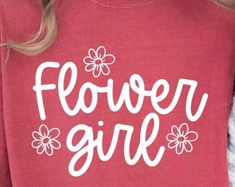 Fleur fille SVG, Svg partie nuptiale, mariage Svg, EVJF, Svg de chemise de demoiselle d'honneur, Svg de tribu de mariée, Svg de fête de mariage pour enfants, équipe de la mariée