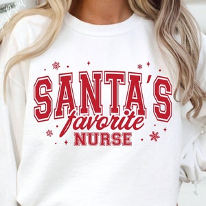 Noël infirmière SVG, Svg infirmière préférée du père Noël, joyeux infirmière Svg, infirmière chemise Svg, drôle Noël chemise Svg, infirmière Svg, infirmière Noël Svg