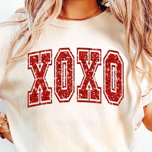 Glitter finto scintillante Xoxo PNG, San Valentino PNG, Maglietta di San Valentino PNG, Xoxo Png, San Valentino Png, Design di sublimazione alla moda, San Valentino Png