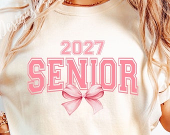 PNG de último año de 2027: Lazo rosa coqueto, graduación (descarga digital)