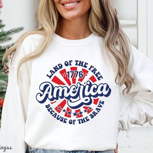 Patriotic America SVG PNG: Land of the Free, 4th of July (Digital Download)