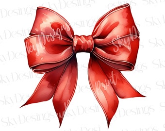 Coquette Red Bow PNG, Coquette Bow PNG, Red Bow Png, Watercolor Red Bow Png, Bow Png, Red Bow Clipart, Trendy Png, Sublimation Design