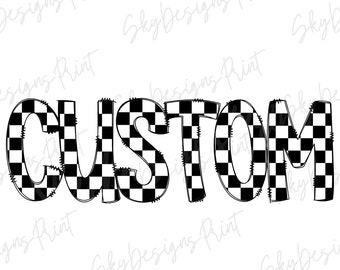 Checkered Custom PNG, Custom PNG, Custom Name Png, Checkered Png, Personalized Checkered Text, Checkered Sublimation, Retro Checkered Custom