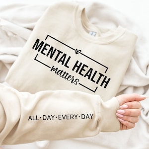 La salud mental importa SVG, conciencia de salud mental svg, diseño de camisa de manga svg, svg positivo, usted importa svg, sea amable svg, amor propio svg