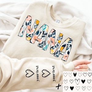 Floral Nana PNG, Nana Png, Nana Shirt Png, Nana Flower Png, Nana Flower com nomes de crianças, Vovó Floral, Nana Png personalizada, Presente de dia das mães